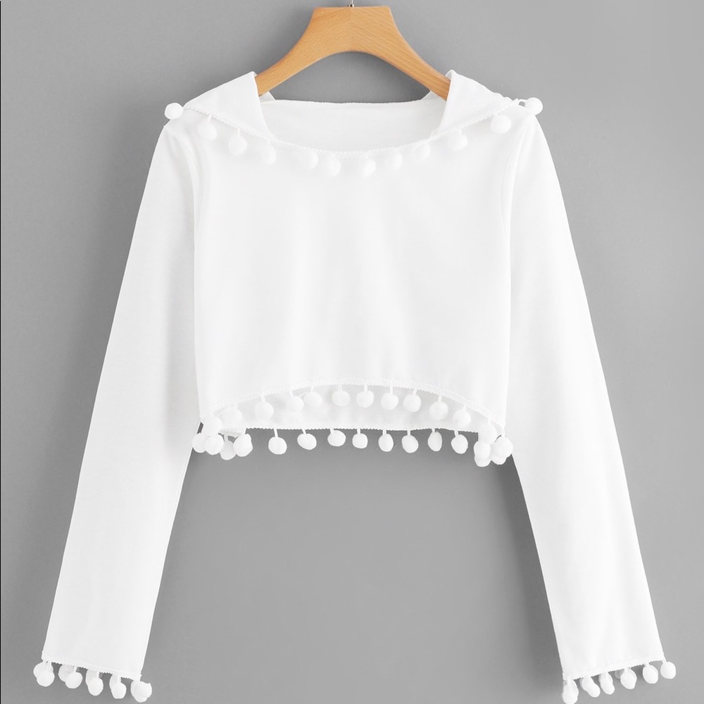 PomPom Crop Long Sleeve